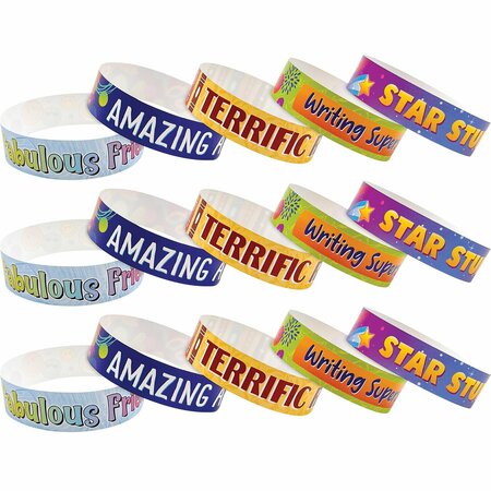 TEACHER CREATED RESOURCES Positive Reinforcement Brag Bracelets, 10 Designs, 300PK 21037